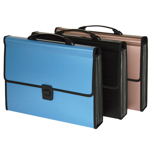 Sovereign Expanding Case File 13 Pocket With Handle - Assorted Colours