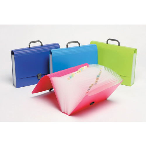 Marbig Expanding File Foolscap 26 Pocket - Assorted Summer Colours