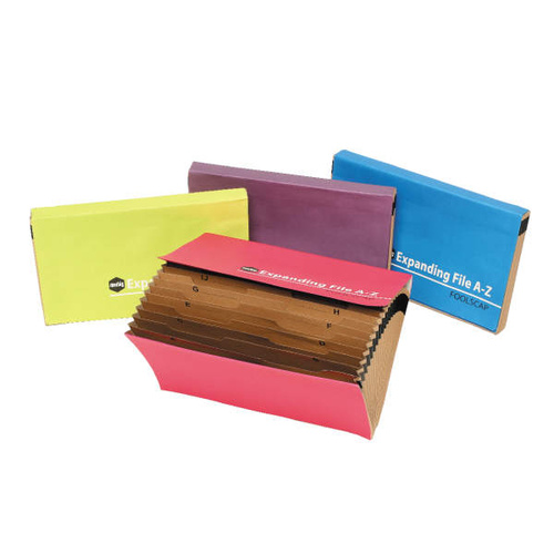 Marbig Expanding Files A-Z Foolscap 21 Pockets - Summer Colours