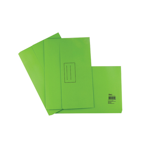 Stat A4/Foolscap Document Wallet File Folder 25 PACK  - Lime Green