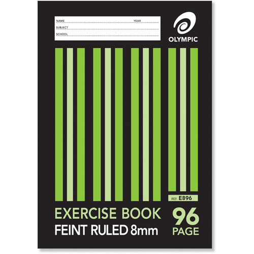 Olympic Exercise Book A4 8mm Ruled 96 Page - 10 Pack