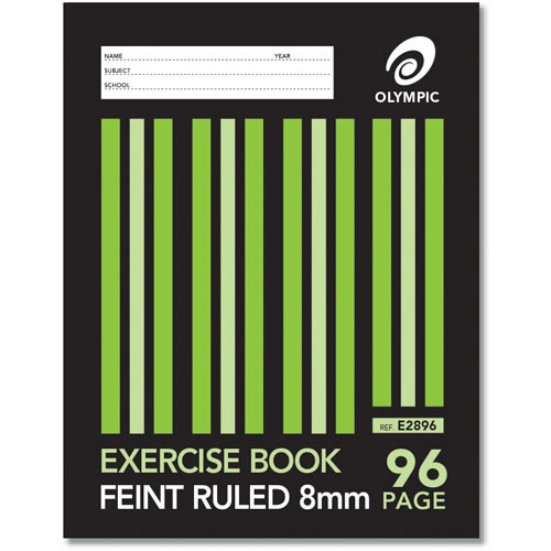 Olympic Exercise Book 8mm Ruled 96 Page - 10 Pack