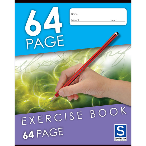 Sovereign Exercise Book 225x175mm 8mm Ruled 64 Page