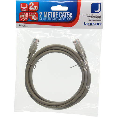 Jacksons Networking Patch Lead CATE5E Network Cable  - 2 Metres
