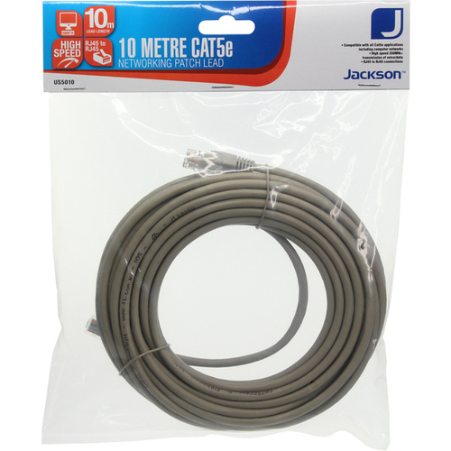 Jacksons Networking Patch Lead CAT5E Network Cable - 10 Metres