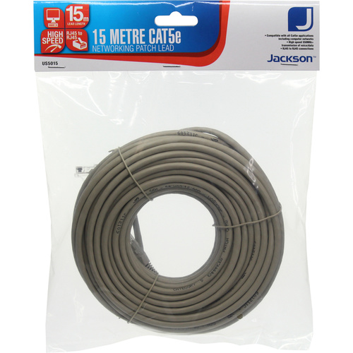 Jacksons Networking Patch Lead CATE5E Network Cable - 15 Metres 