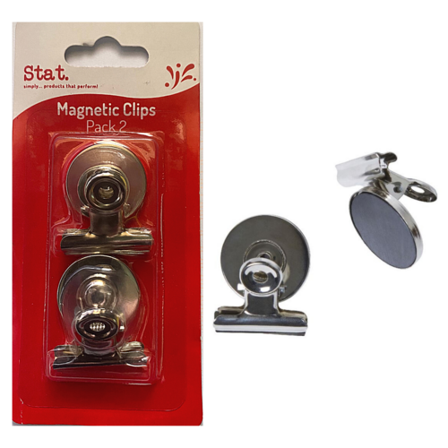 Magnetic Letter Clips Chrome finish - Stat - 2 Pack - 32mm