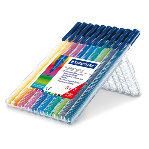 Staedtler 323 Triplus Fineliner FIBER TIP Pen Assorted Colours - 10 Pack