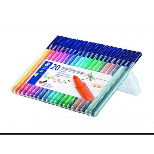 Staedtler Triplus Fineliner FIBER TIP Pen Assorted Colours - 20 Pack