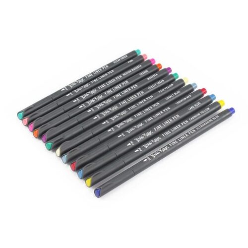 Brea Reese BRIGHTS Fineliners 0.5mm Ultra Fine Point Tip Pen Assorted Colours - 12 Pack