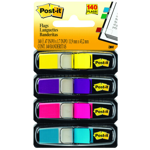Post- It Flags 683-4AB Assorted 4 Pack - Bright Colours