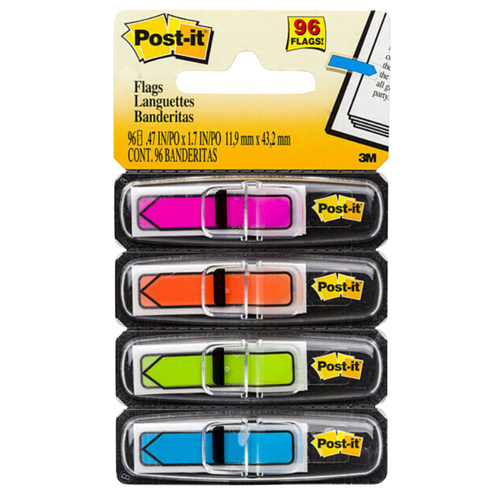 Post It Flags 684-ARR4 Arrow Assorted Bright Colours - 96 Pack