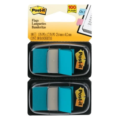 Post It Flags Filing Tabs 680-BB2 Twin Pack - Bright Blue 