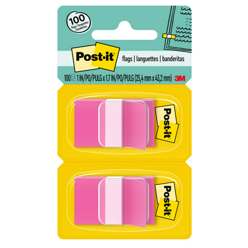 Post It Flags 680-BP2 Twin Pack 100 Flags - Bright Pink