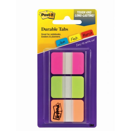 Post It 686-PGO Durable And Repositionable Index Tabs - 66 Pack