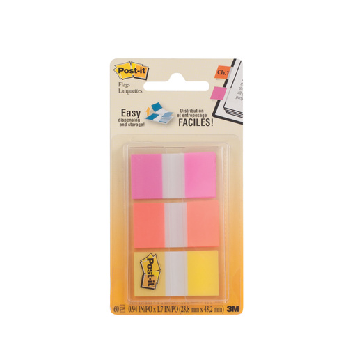 Post It Flags 680-POY Translucent 60 Flags - 3 Colours