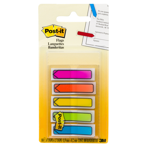 Flags Post it Stick On Flags Pop-up Arrow 45x12mm - Assorted Colours