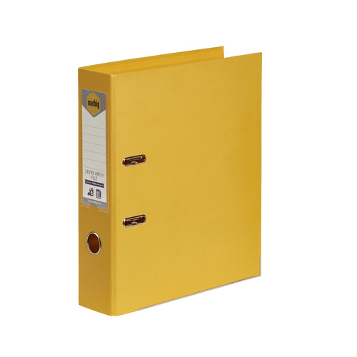 Marbig A4 Lever Arch File PE Linen - Yellow