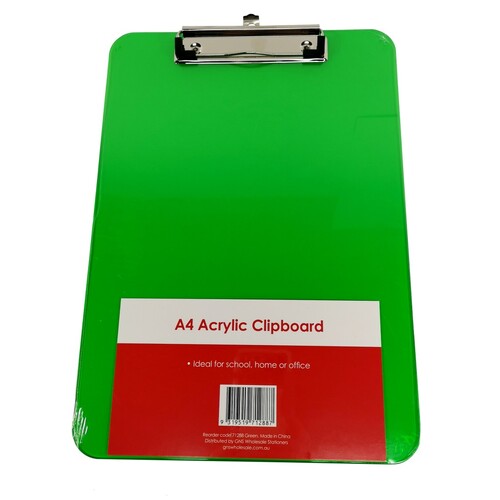 Stat A4 Acrylic Clipboard - Green