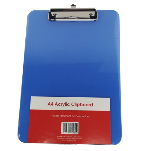 A4 Acrylic Clipboard Basic - Blue