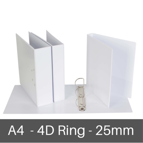 Cumberland 4D Binder A4 25mm Ecowise Insert - White