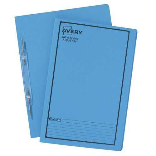 Avery Spring File Action File Foolscap 25 Pack 85204 - Blue / Black Print