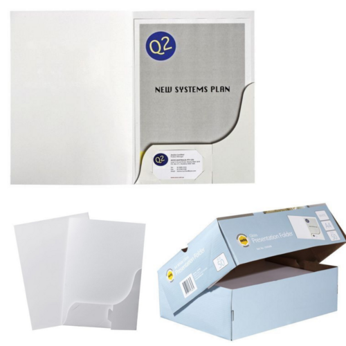 Marbig A4 White Professional Series Gloss Presentation Folder - 50 Pack 