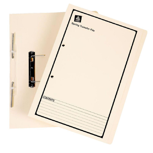 Avery Spring Transfer File Foolscap 25 Pack Buff 86804 - Printed Black