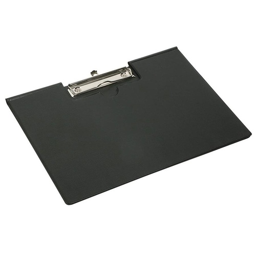 Marbig PVC Clipfolder Clipboard A4 Landscape With Flat Clip - Black