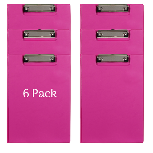 Marbig A4 Clipboard Clipfolder PVC Durable With Metal Clip 4300609A PINK - 6 Pack