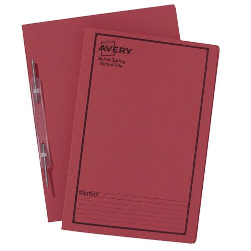 Avery Spring File Action File Foolscap 5 Pack 88544 - Red / Black Print