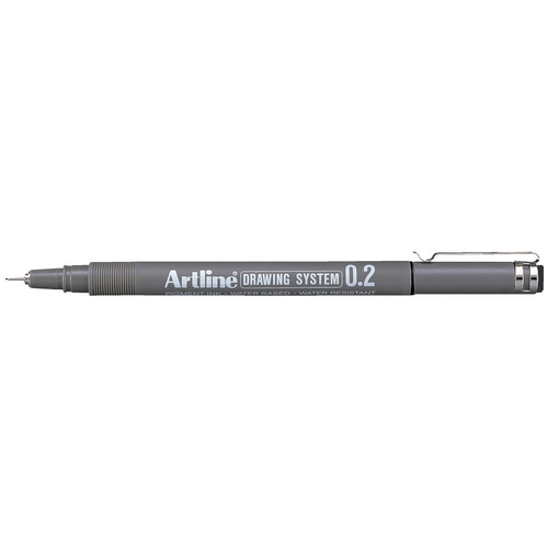 Artline 232 Drawing System Pen 0.2mm BLACK 123201 - 12 Pack 