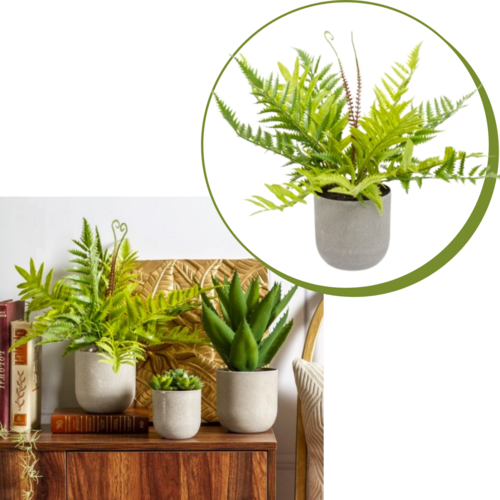Potted Fern Green Artificial Plant - 36cm