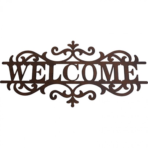 Hamptons Style WELCOME Metal Wall Sign Rustic French Country Decorative Plaque