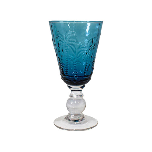 Wine Glass Palm Sapphire - Set of 4