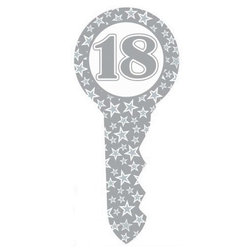 Ozcorp Birthday Key 18th Silver Stars