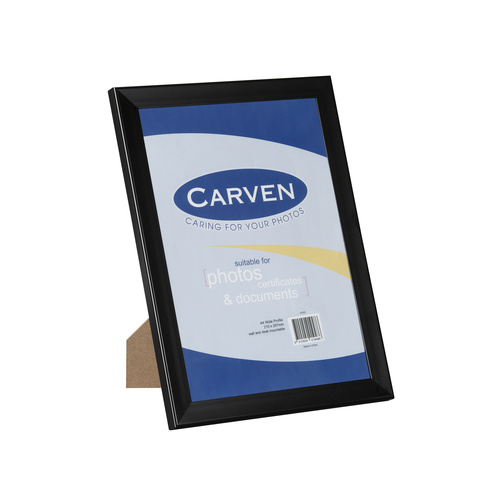 Profile Photo Frame Picture Frame A4 Wide Frame for Photos Certificates and Documents - Black