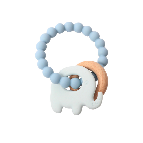 Elephant Teether Baby Blue Silicone