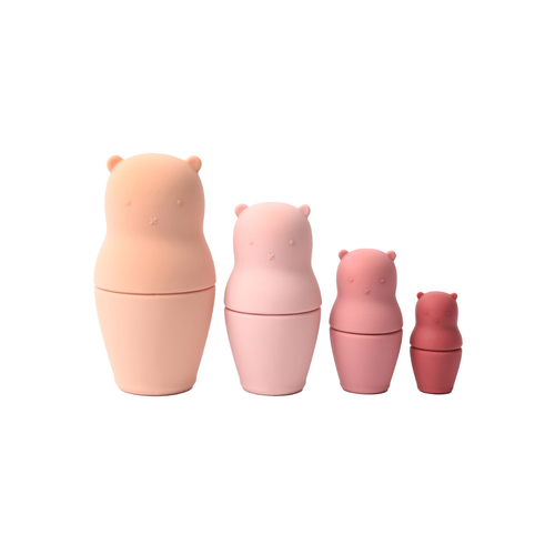 Nesting Bears Baby Pink Silicone