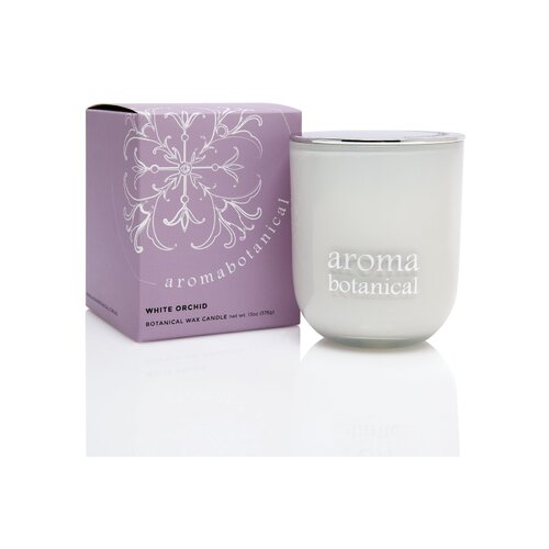 Aromabotanical Glass Botanical Wax Candle 390g - White Orchid
