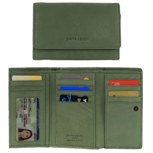 Pierre Cardin Leather Ladies Wallet PC 8776 - Sage 