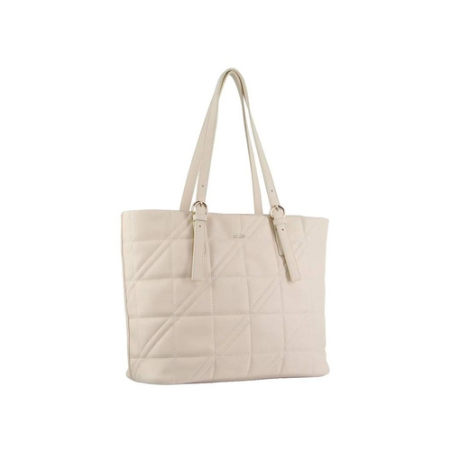 Milleni Fashion Ladies Quilted Tote Bag Beige - PV3445