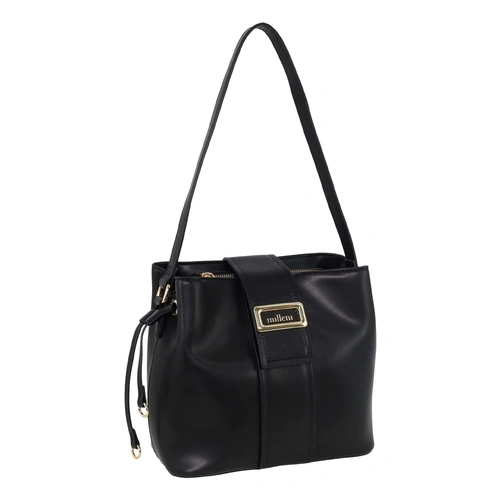 Milleni Ladies Vegan Leather Fashion Mini Tote Bag PV 4034 BLK - Black