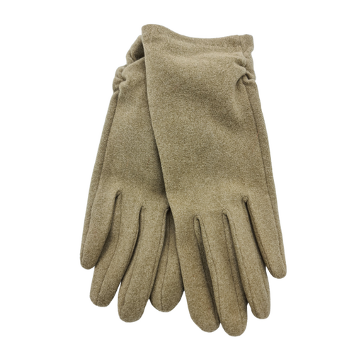 Winter Warm Gloves With Pom Pom Knitwear - Brown