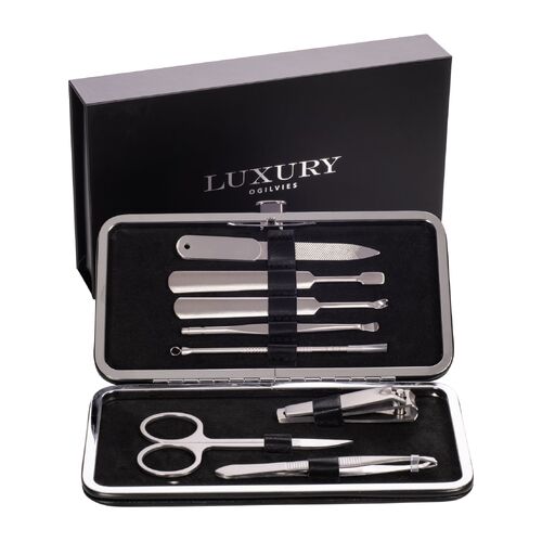 Luxury Manicure Set - Silver/Black