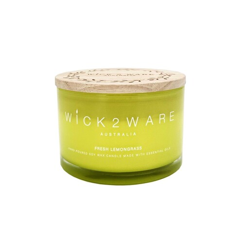 Wick 2 Ware Candle Jar Handpoured Soy Wax 430g - Fresh Lemongrass