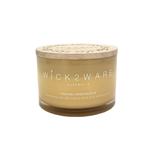 Wick 2 Ware Candle Jar Handpoured Soy Wax 430g - Tropical Honeysuckle