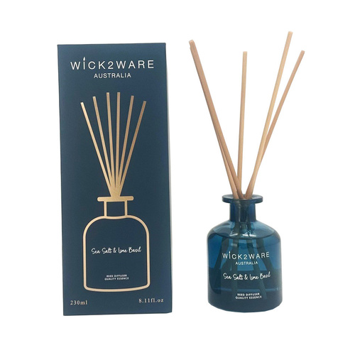 Wick2Ware Reed Fragrance Diffuser 230ml - Sea Salt & Lime Basil