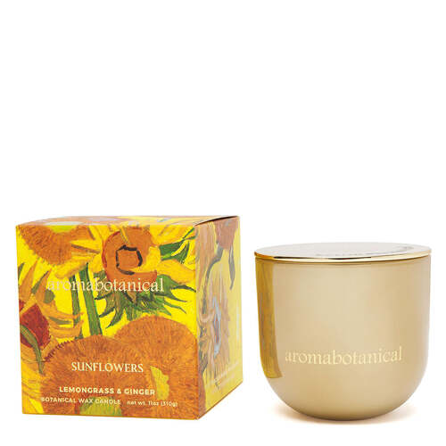 Aromabotanical "Sunflowers" Wax Candle 310g - Lemongrass & Ginger