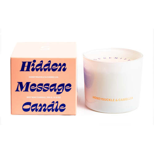 Serenity Hidden Message Candle 250g - Honeysuckle & Camellia